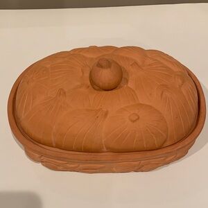 VTG 1994 Boston Warehouse Trading Corp Garlic Onion Terracotta Covered Roaster